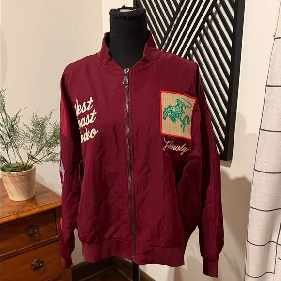 DAVI & DANI West Coast Rodeo Jacket - Wine & Cream Embroidery w/ patches medium - Picture 5 of 16